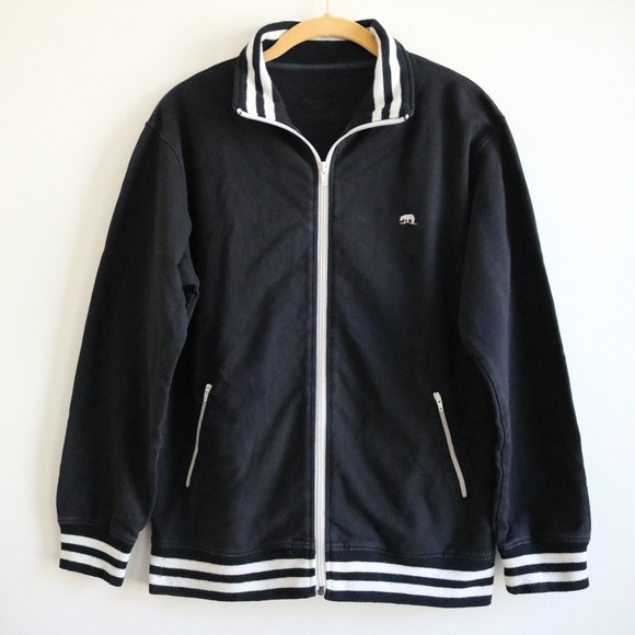 Vintage Nike Black and White Stripe Track Jacket - Picture 1 of 6